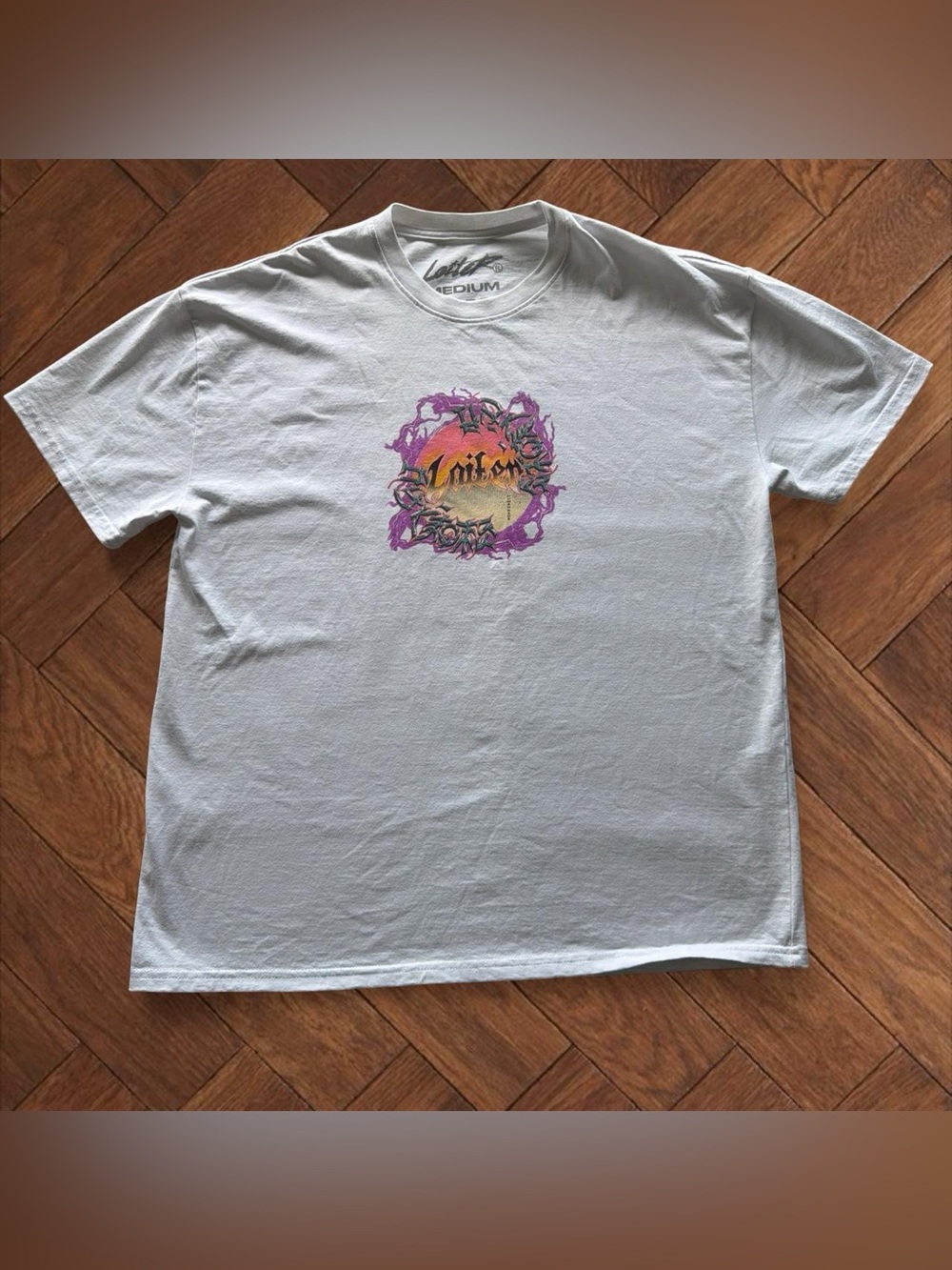 Loiter Ethereal Graphic T-Shirt White Men's Medium Streetwear Skater Tee